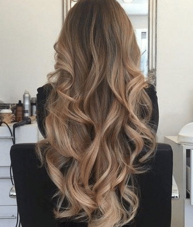 long layered hair with bangs