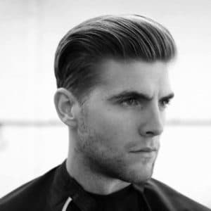 Slicked Back Style haircut for men with big foreheads