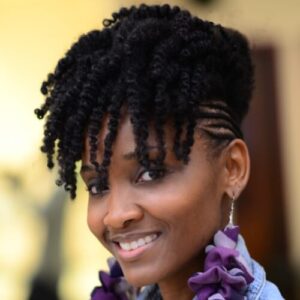 braided mohawk hairstyle with bangs