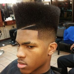 straight high-top hairstyle