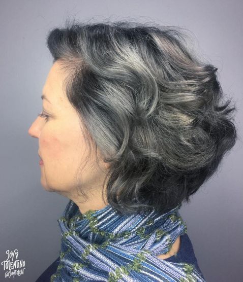 bob hairstyles for older women with grey hair