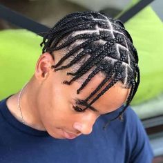 undercut black boy braids