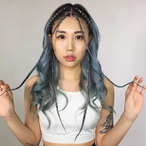 Blue Highlights for Asian Hair