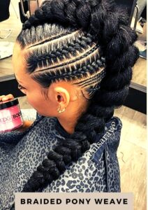 braided ponytail weave