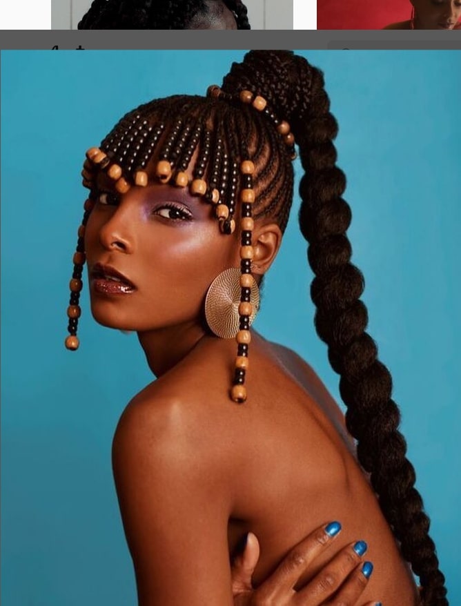 Fulani braids with beads