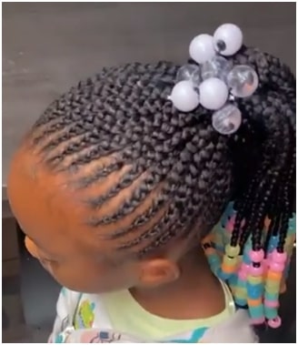 little girl braids with beads short hair