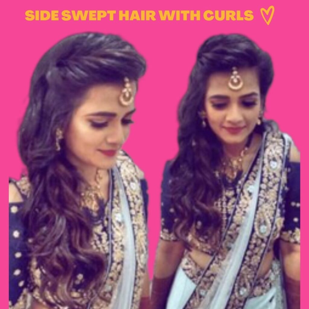 side swept hairstyles for indian wedding function
