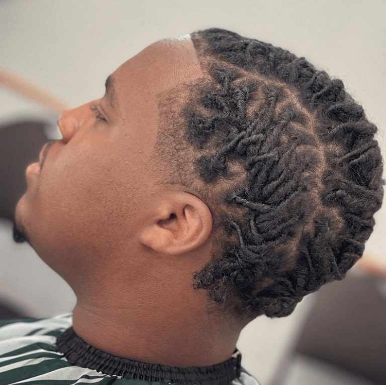 Messy Locks with Taper Fade Haircuts For Black Men
