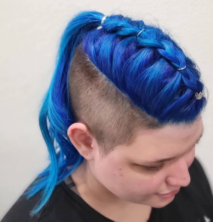 Braided Mohawk hairstyles with shaved sides
