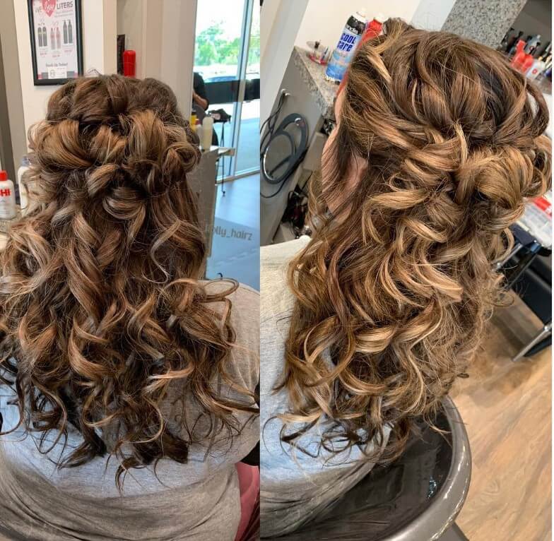 half up half down curly hairstyles for weddings
