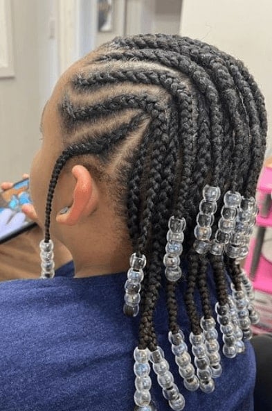 African Braids with Transparent Beads