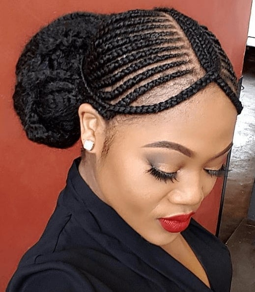 Afro Updo with Braids Hairstyle