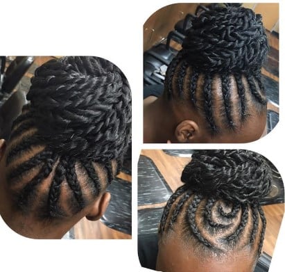Ballerina Updo with Senegalese Twists