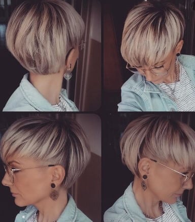 Black-Blonde Hair with Side Cut