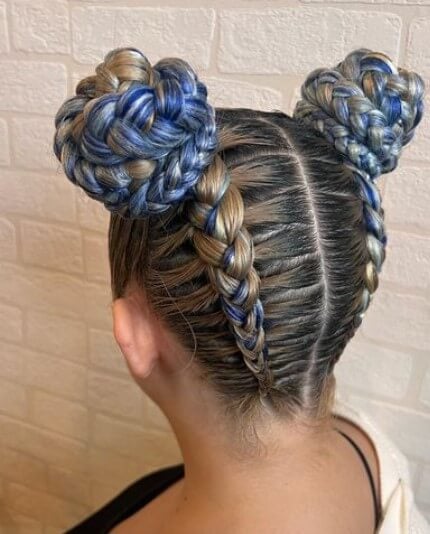 Braided Into Multiple Buns