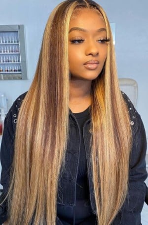 blonde highlights on brown hair to cover grey