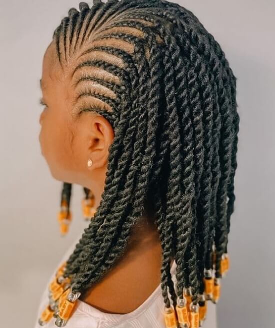 Cornrows braids with Beads