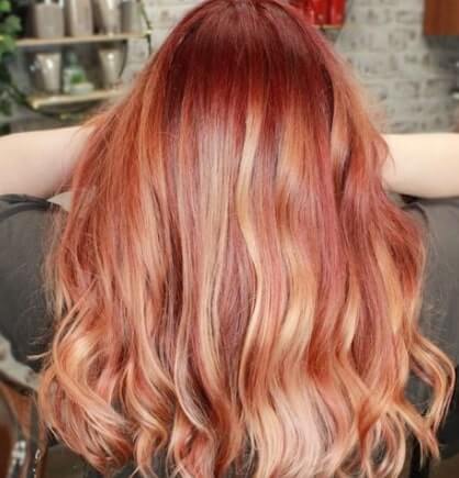 Fruity Red Blonde Ombre