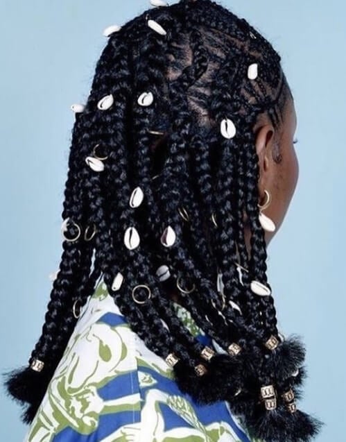 Jumbo Braids With Ring Shell Clips