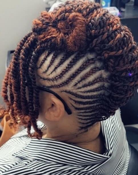 Mohawk with Individual Braids