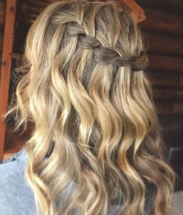 Ombre Red And Blonde Waterfall Braid