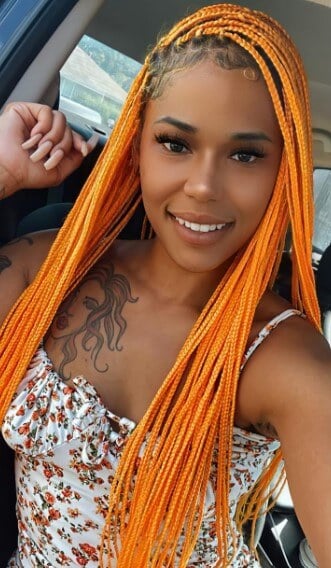 Orange Individual Braids