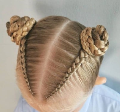 Braided Buns hairstyle for back to school