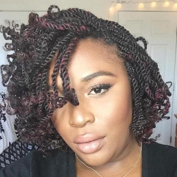 Braided Twist Out with Kinky Hair
