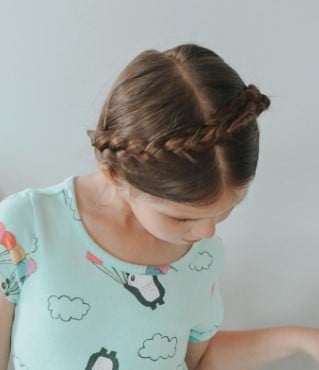 Milkmaid Braid or Dutch Braids children's hairstyles for school