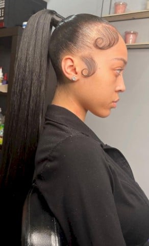 Slick Back High ponytail hairstyle for back to school