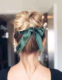 Twisted bun hairstyle for back to school