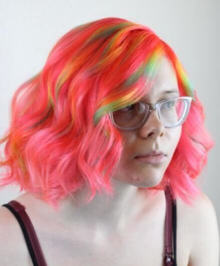 Colorful Highlights in short hair