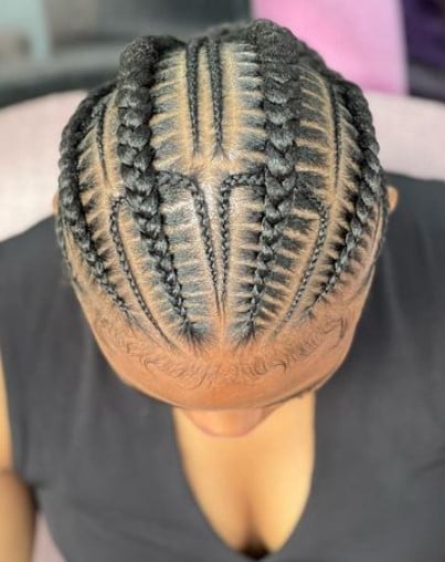 V-shaped tribal braids