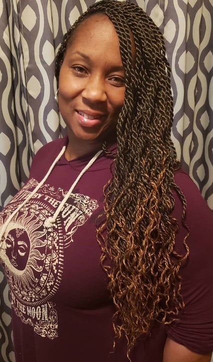 senegalese twist braids with color