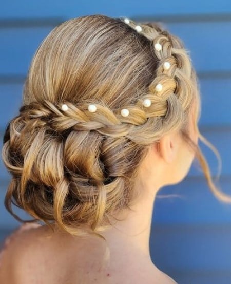 long hairstyles with braids and curls