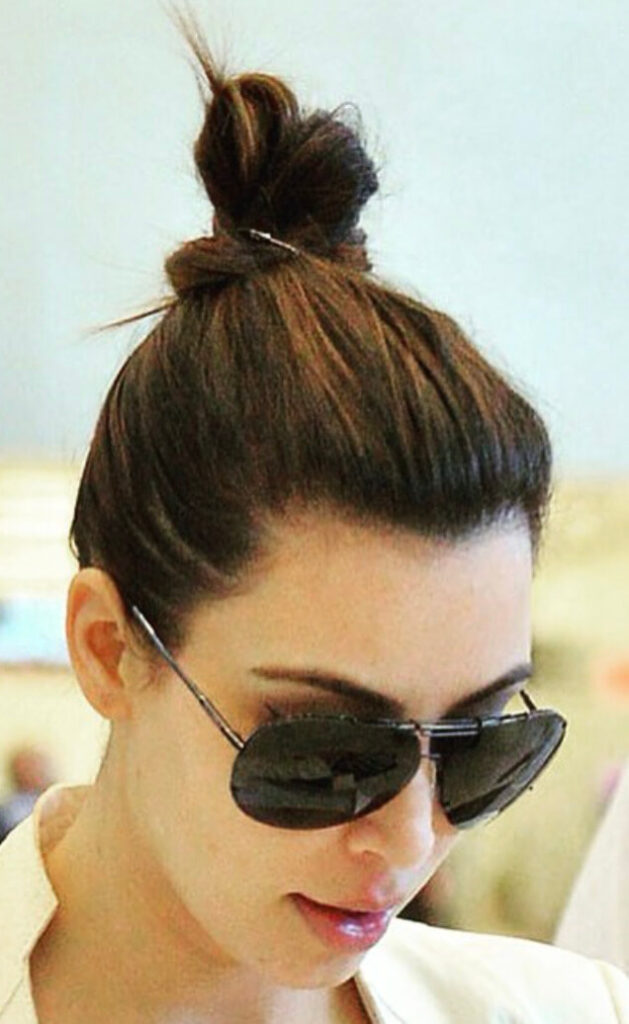 kim kardashian top knot