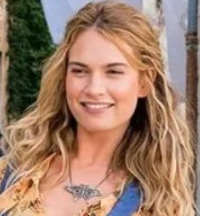 lily james Half Up Half Down Hairstyle