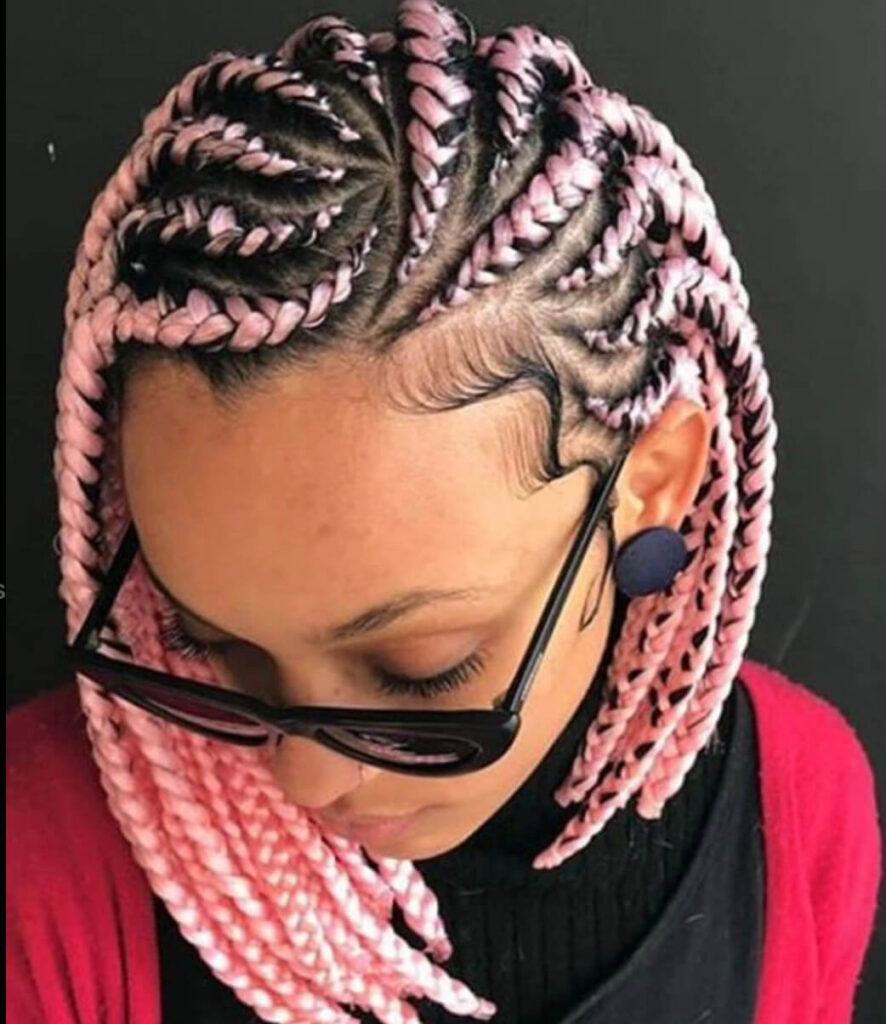 two toned braids hairstyle