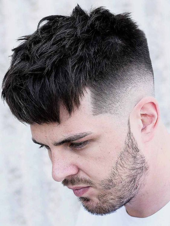 short mens hairstyle with beards